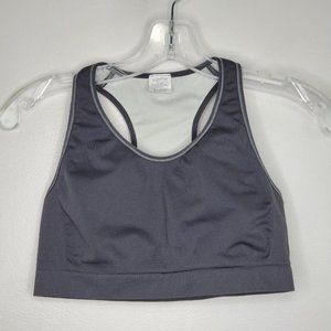Yummie Gray Racer Back Sports Bra, M/L